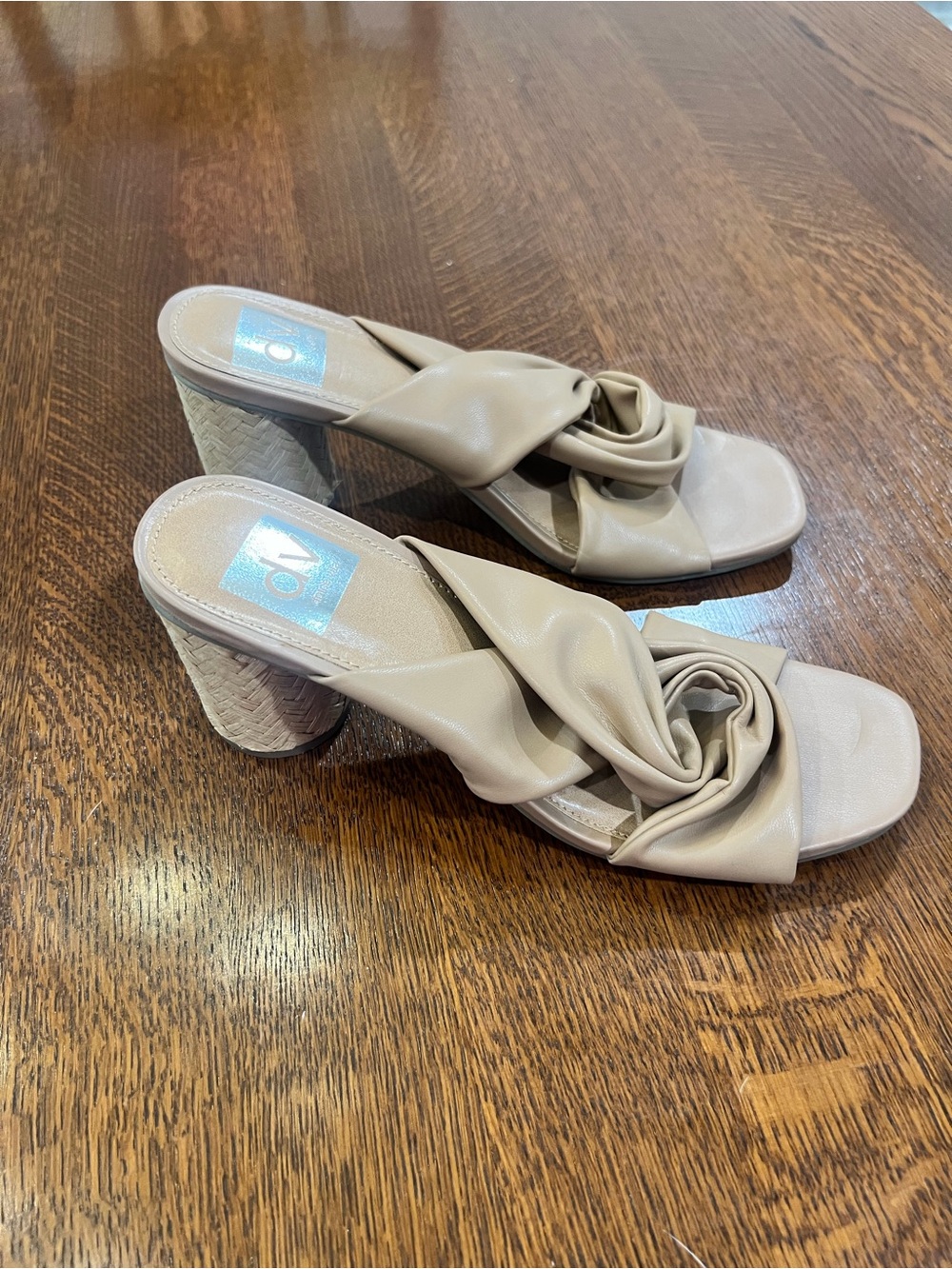 Dolce Vita Beige Knotted Slide Heels for Women